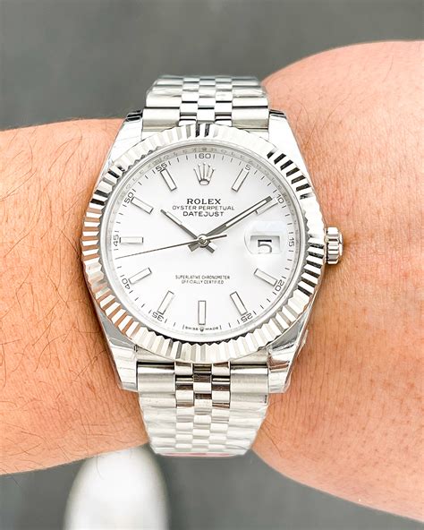 82 rolex datejust fluted bezel|Rolex Datejust 41 white jubilee.